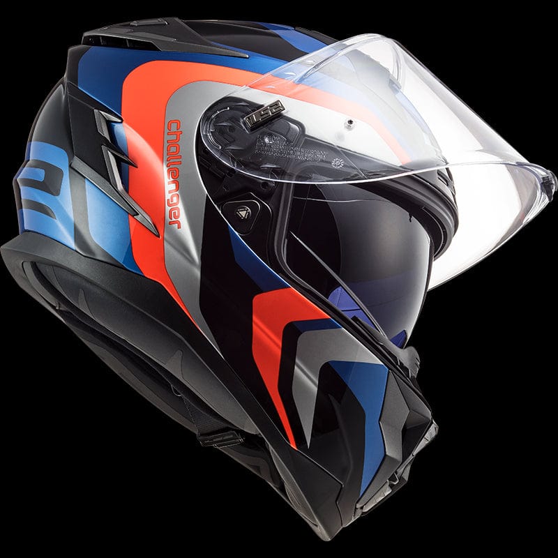 Destination Moto LS2 FF327 CHALLENGER GALACTIC GLOSS BLUE FL.ORANGE HELMET