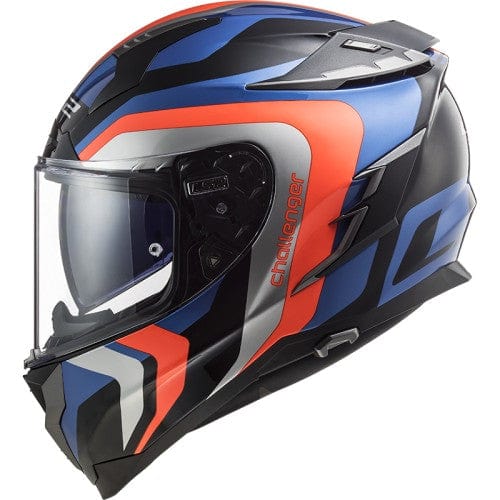 Destination Moto LS2 FF327 CHALLENGER GALACTIC GLOSS BLUE FL.ORANGE HELMET