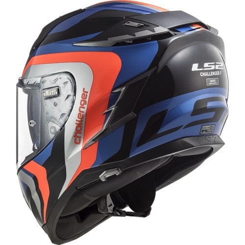 Destination Moto LS2 FF327 CHALLENGER GALACTIC GLOSS BLUE FL.ORANGE HELMET