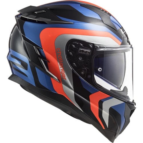 Destination Moto LS2 FF327 CHALLENGER GALACTIC GLOSS BLUE FL.ORANGE HELMET