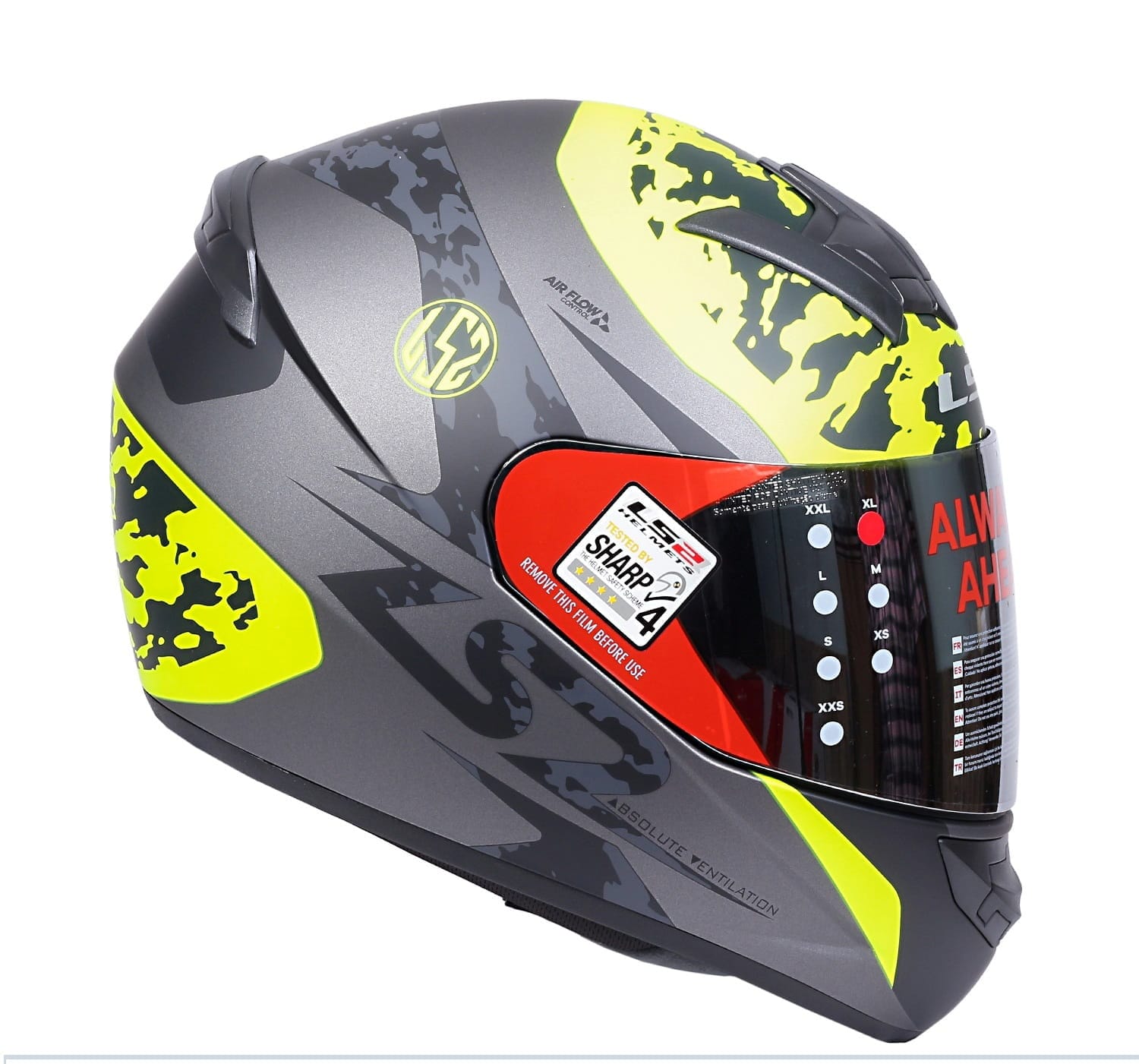 Destination Moto LS2 FF352 AIRFLOW MATT TITANIUM YELLOW FLUORECENT HELMET