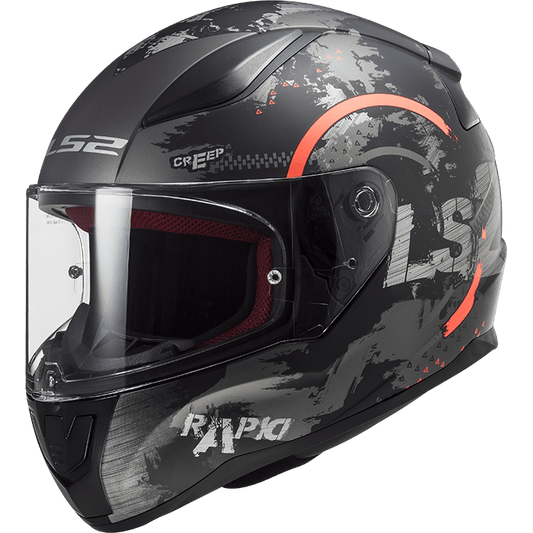 Destination Moto LS2 FF353 RAPID CIRCLE Gloss Titanium Fluro Orange Helmet