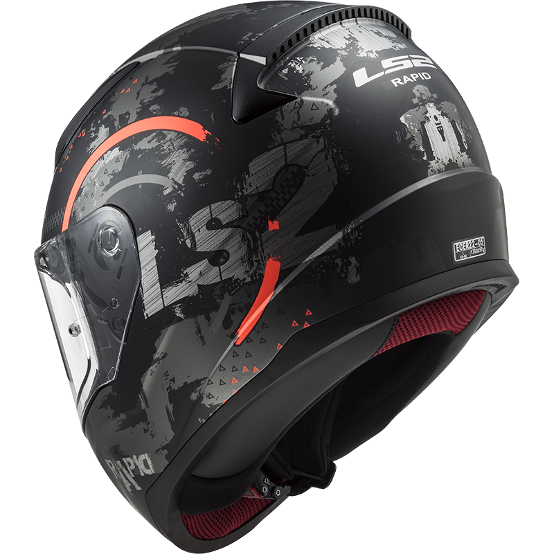Destination Moto LS2 FF353 RAPID CIRCLE Gloss Titanium Fluro Orange Helmet