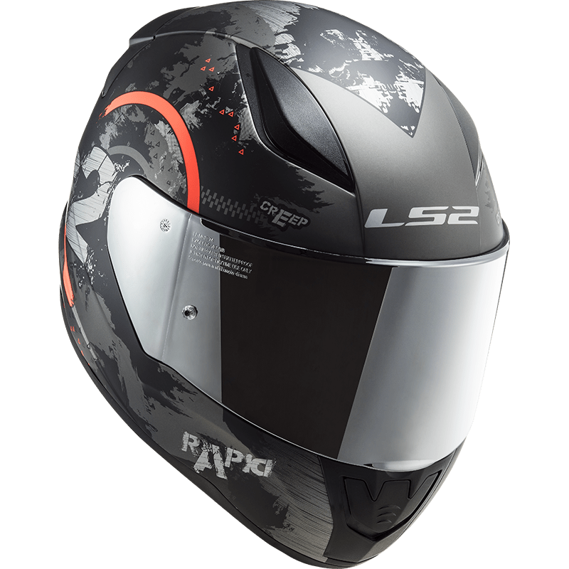 Destination Moto LS2 FF353 RAPID CIRCLE Gloss Titanium Fluro Orange Helmet