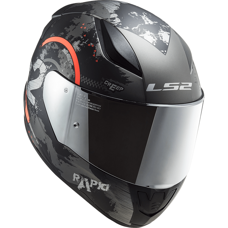 ls2 ft3 pheromone helmet LS2 FF353 RAPID CIRCLE Gloss Titanium Fluro Orange Helmet – Destination Moto