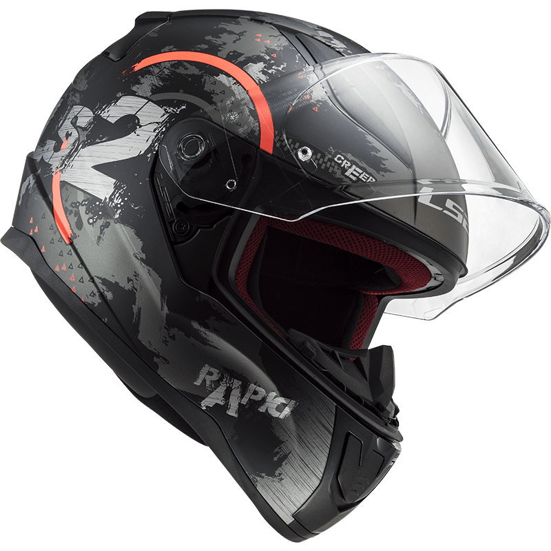 Destination Moto LS2 FF353 RAPID CIRCLE Gloss Titanium Fluro Orange Helmet