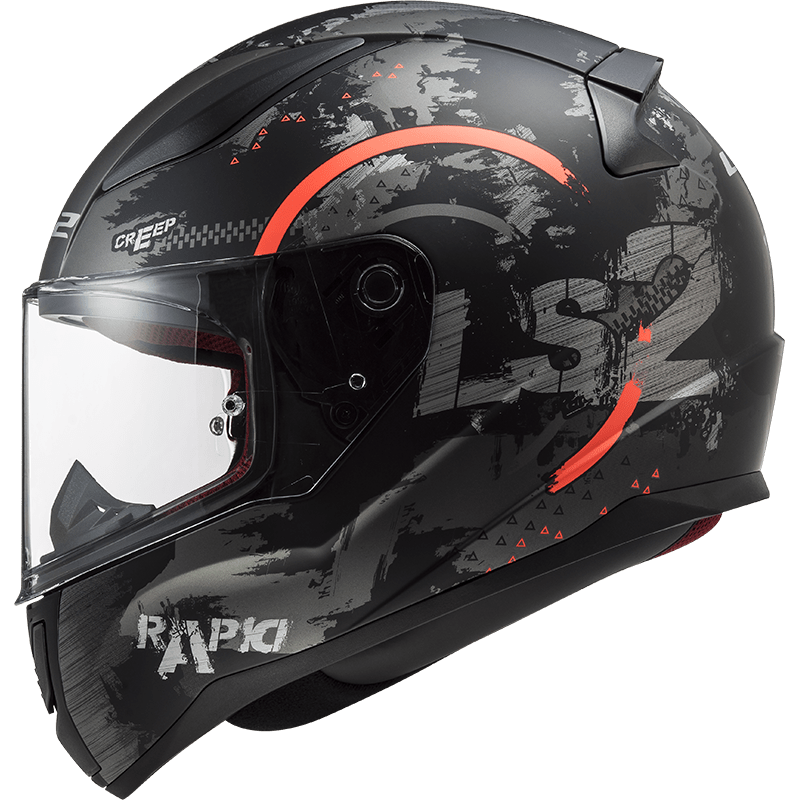 Destination Moto LS2 FF353 RAPID CIRCLE Gloss Titanium Fluro Orange Helmet