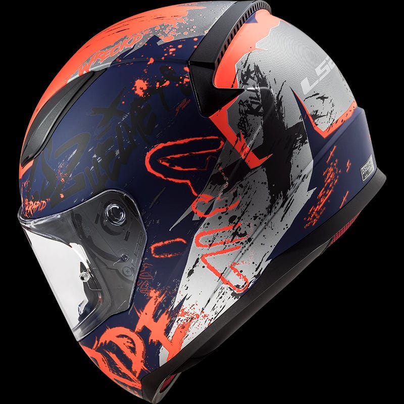 Destination Moto LS2 FF353 RAPID NAUGHTY GLOSS BLACK BLUE ORANGE