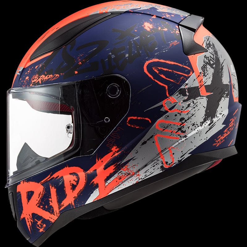 Destination Moto LS2 FF353 RAPID NAUGHTY GLOSS BLACK BLUE ORANGE
