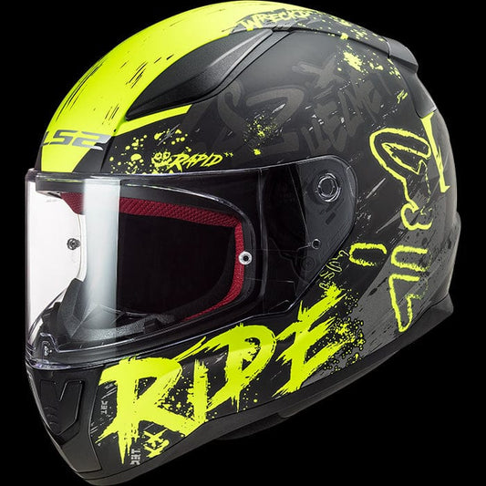 Destination Moto LS2 FF353 RAPID NAUGHTY GLOSS BLACK HI-VIZ YELLOW