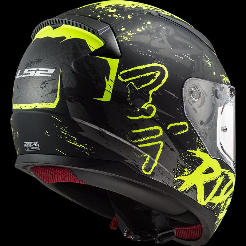 Destination Moto LS2 FF353 RAPID NAUGHTY GLOSS BLACK HI-VIZ YELLOW