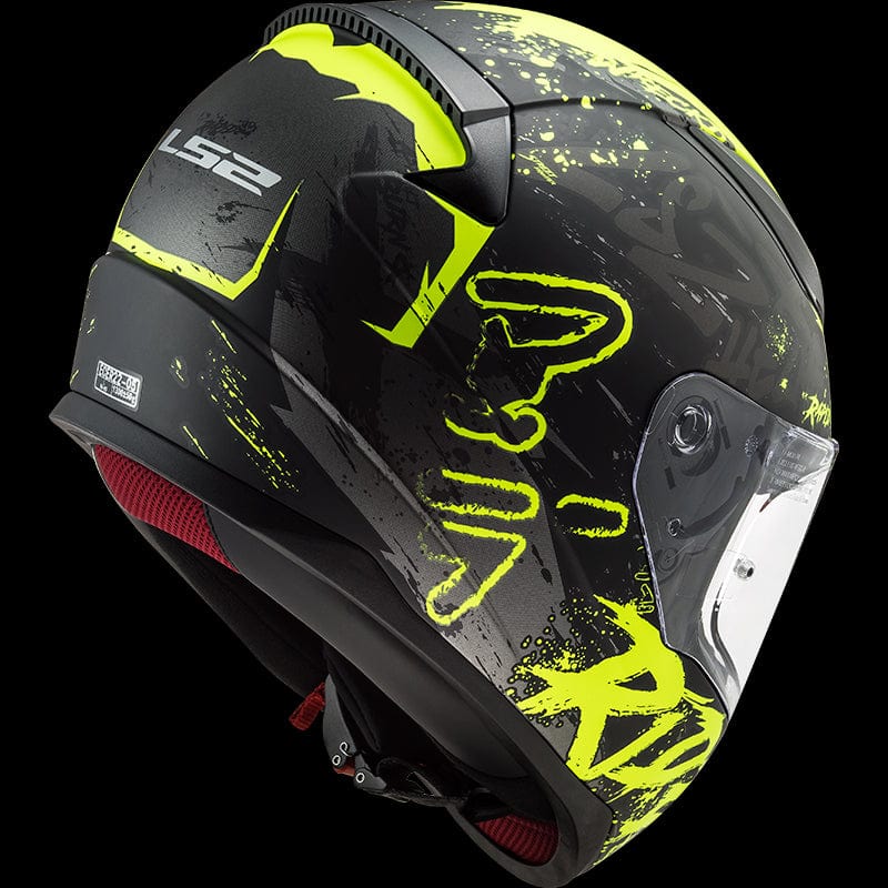 ls2 ff353 rapid naughty helmet LS2 FF353 Rapid Naughty Gloss Black Hi-Viz Yellow Helmet – Destination Moto
