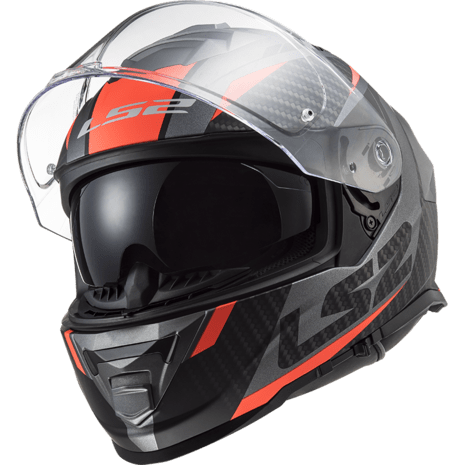 Destination Moto LS2 FF800 Racer Titanium Gloss Fluoro Orange Helmet