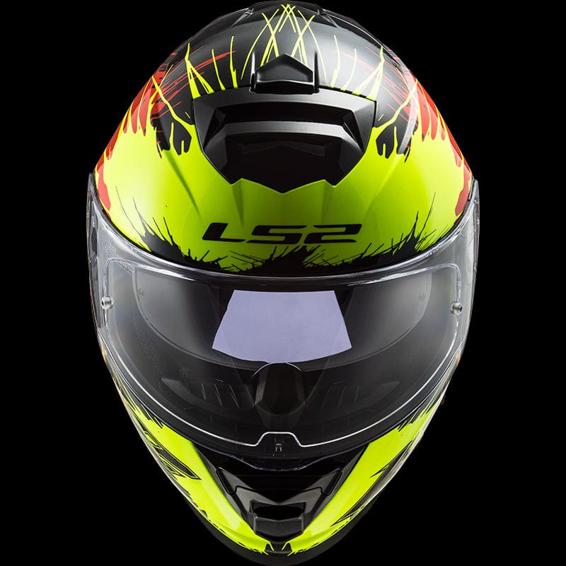 Destination Moto LS2 FF800 Storm Drop Gloss Black Yellow Red Helmet