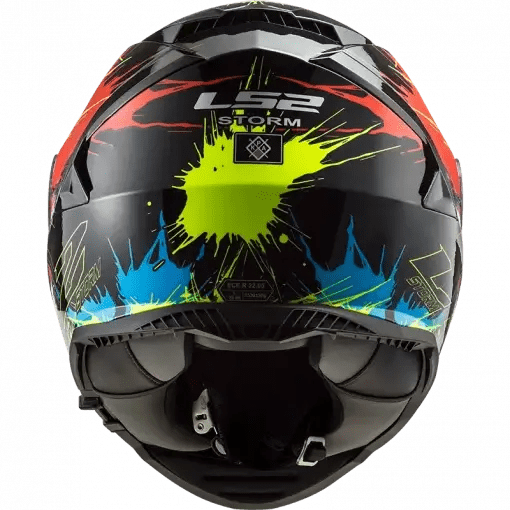 Destination Moto LS2 FF800 Storm Drop Gloss Black Yellow Red Helmet