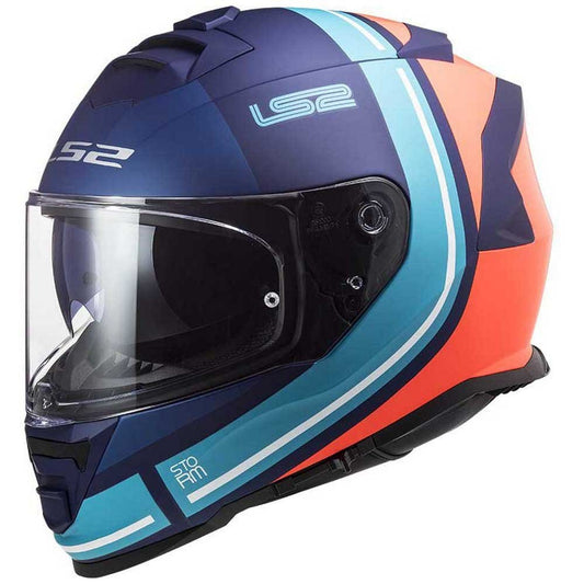 Destination Moto LS2 FF800 Storm Slant Blue Fluoro Orange Matt Helmet