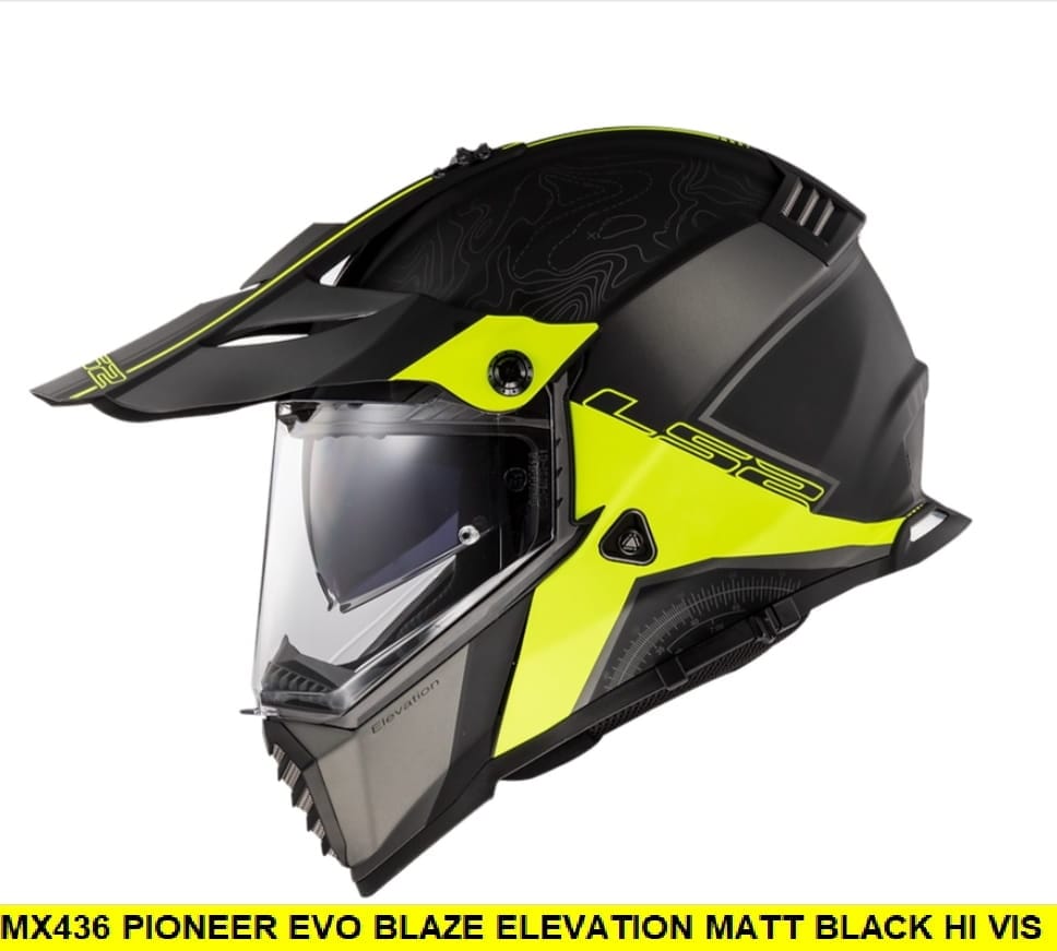 Destination Moto LS2 MX436 PIONEER EVO Blaze Elevation Matt Black Hi VIz