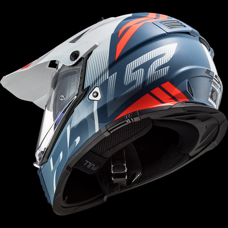 Destination Moto LS2 MX436 PIONEER EVO EVOLVE Matt WHITE COBALT Helmet