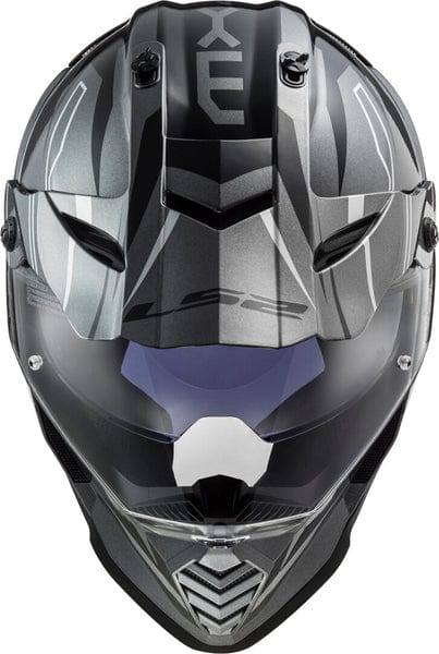 Destination Moto LS2 MX436 PIONEER EVO Knight Gloss Titanium White Helmet