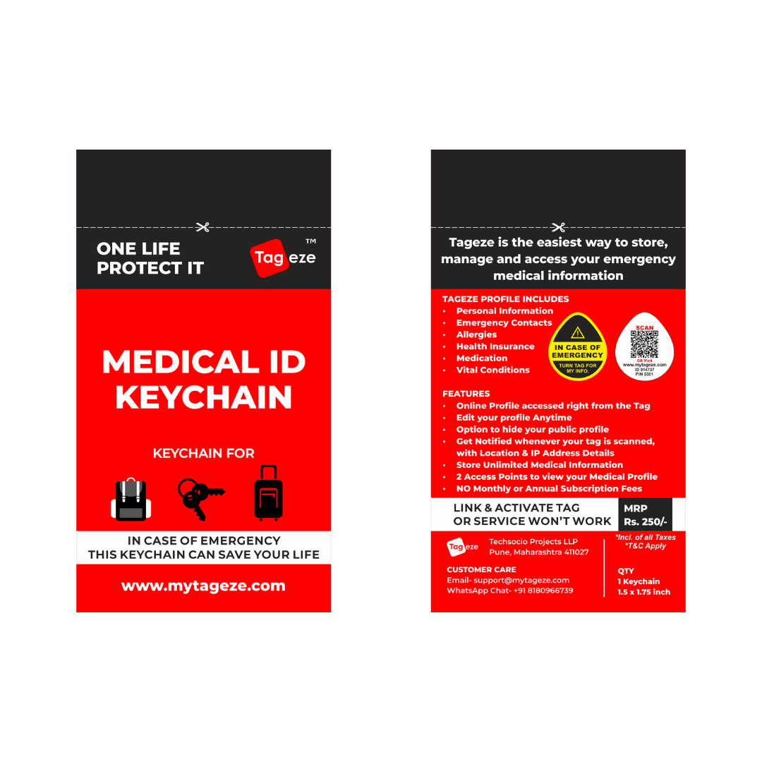 Destination Moto MyTageze Medical ID Keychain