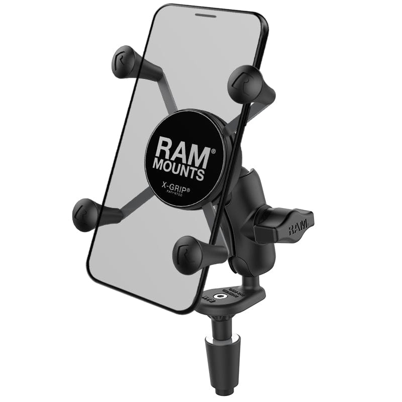 RAM® X-Grip® Phone Holder with Motorcycle Fork Stem Base (RAM-B-176-A-UN7U) - Destination Moto