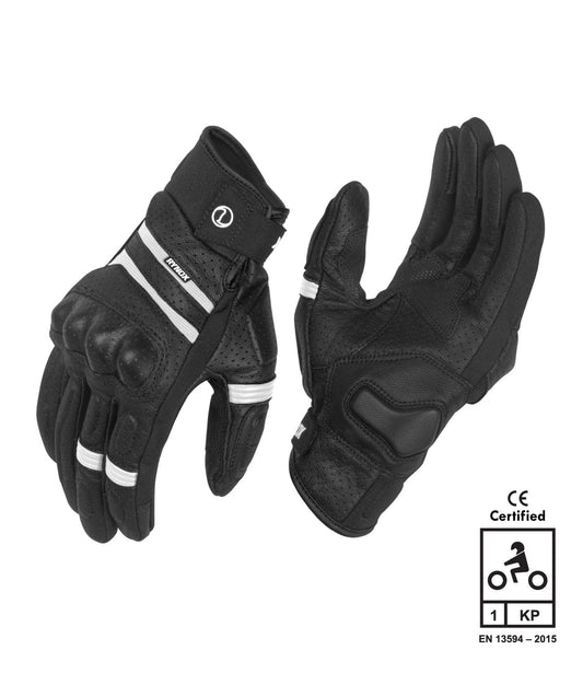 Rynox Air GT Gloves Black White - Destination Moto