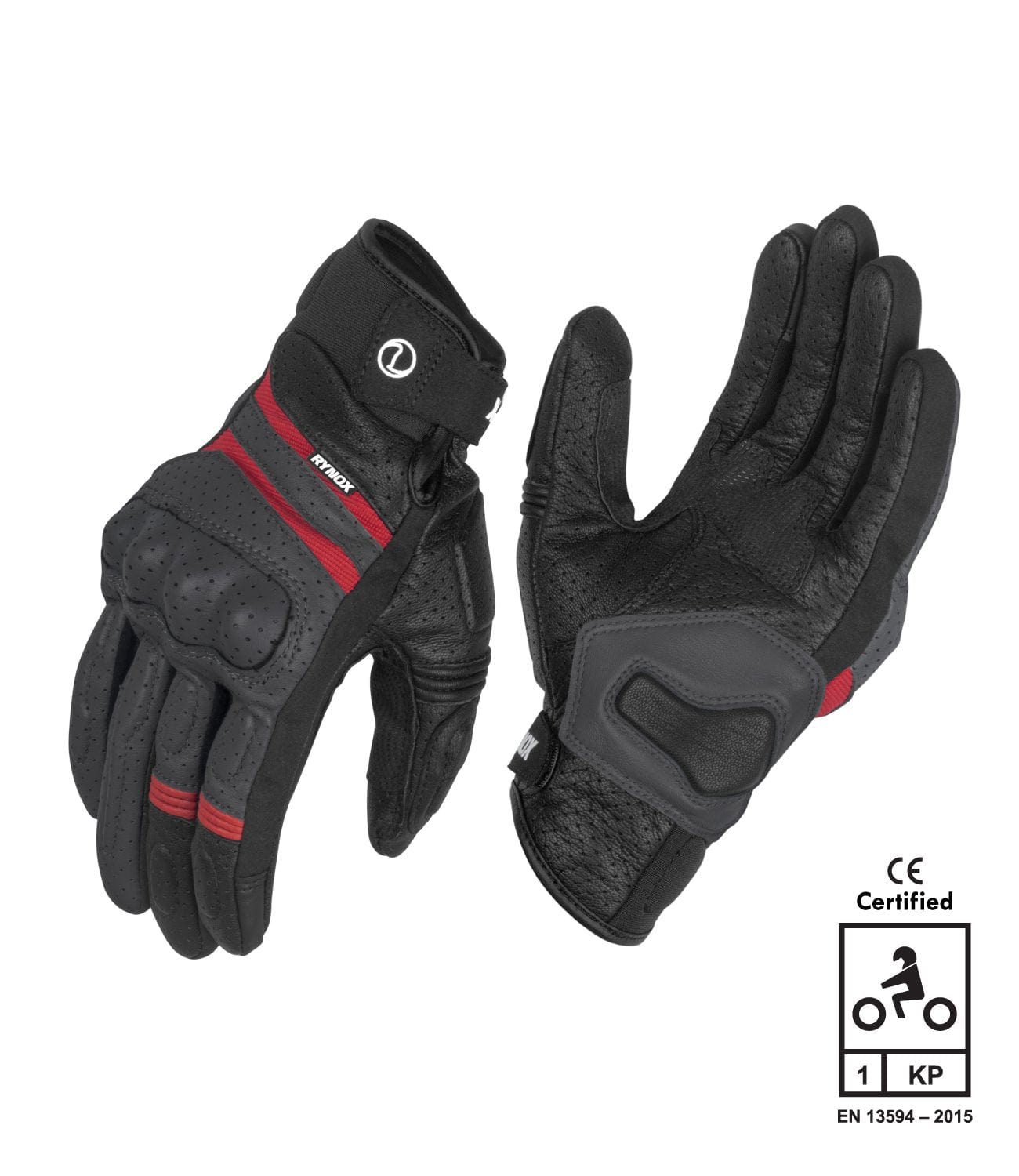 Rynox Air GT Gloves Grey Red - Destination Moto
