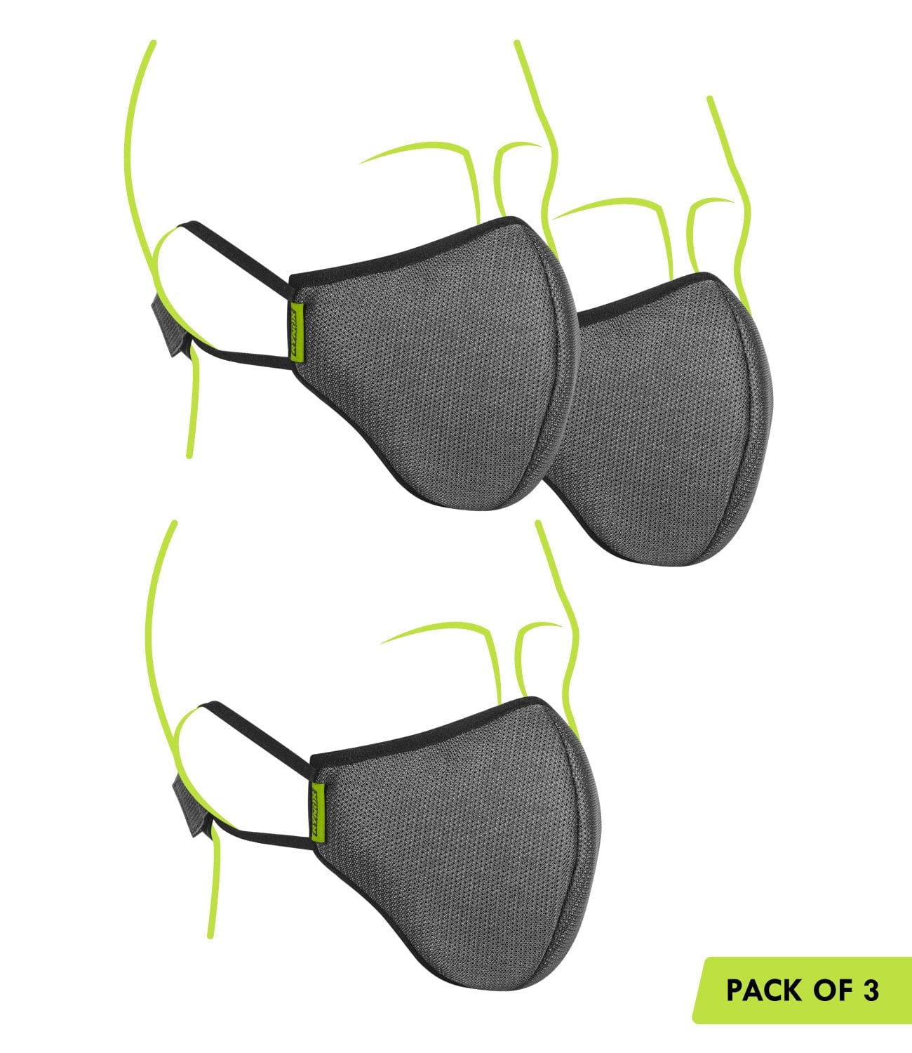 Rynox Defender Pro R95 Mask (Pack Of 3) - Destination Moto