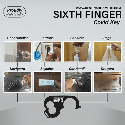 Sixth Finger Covid-19 Key - Destination Moto
