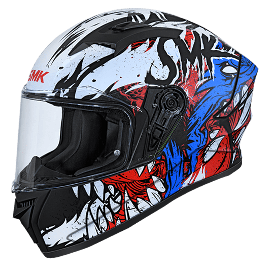 SMK Helmets SMK Stellar Werewolf Gloss Black Red Blue GL213