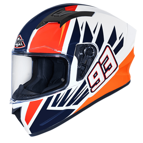 SMK Helmets SMK Stellar Wings Gloss White Blue Red GL153