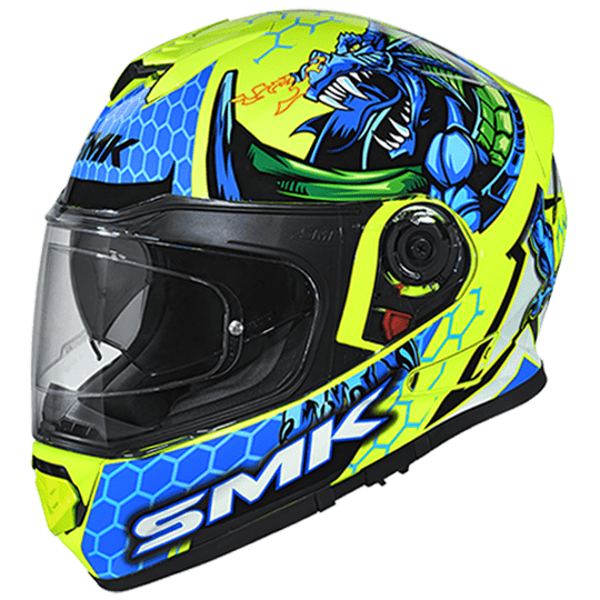 Destination Moto Helmets SMK Twister Dragon Gloss Yellow Blue GL458