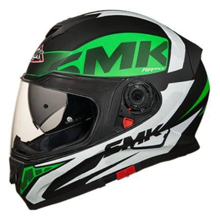 SMK Twister Logo Matt Black Green MA281 - Destination Moto
