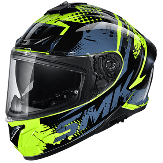 Destination Moto SMK Typhoon Helmet Grunge Gloss Black Grey GL426