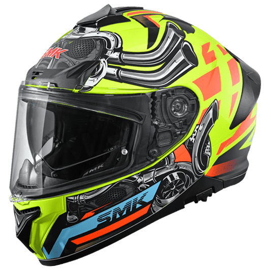 Destination Moto SMK Typhoon Helmet Motorhead Gloss Black Yellow GL476