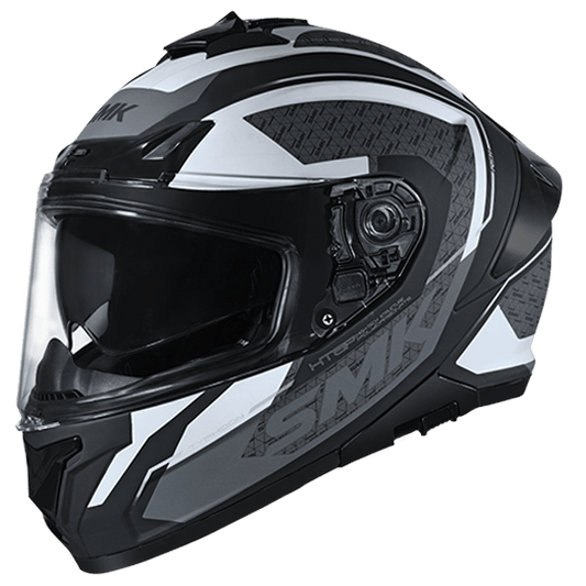 Destination Moto SMK Typhoon Helmet RD1 Gloss Black White Grey GL216