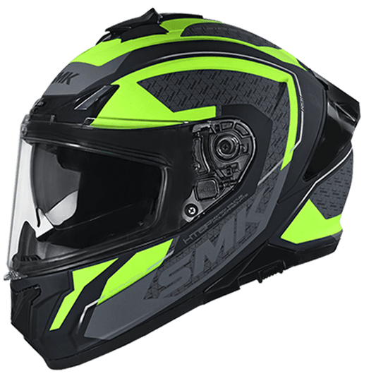 Destination Moto SMK Typhoon Helmet RD1 Gloss Black Yellow Grey GL246