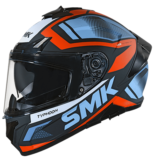 Destination Moto SMK Typhoon Helmet Thorn Gloss Black Orange Grey GL276